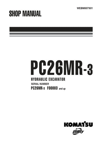 Unlock the full potential of your KOMATSU PC26MR-3 excavator with the comprehensive Hydraulic Excavator Shop Manual (WEBM007901). This PDF file is an essential resource for operators and technicians, providing detailed diagrams, maintenance procedures, and troubleshooting tips to ensure optimal performance and longevity of your machine. With easy navigation and clear instructions, you can confidently tackle repairs and maintenance tasks, saving time and reducing downtime. Invest in this manual today to enha