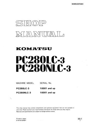 Unlock the full potential of your KOMATSU PC280LC-3 and PC280NLC-3 excavators with the comprehensive Shop Manual SEBMU2070301, available in a convenient PDF format. This essential resource provides detailed maintenance procedures, troubleshooting tips, and specifications to ensure your machinery operates at peak performance. With easy navigation and clear illustrations, this manual is designed for both seasoned professionals and DIY enthusiasts, making it an invaluable addition to your equipment toolkit. Do