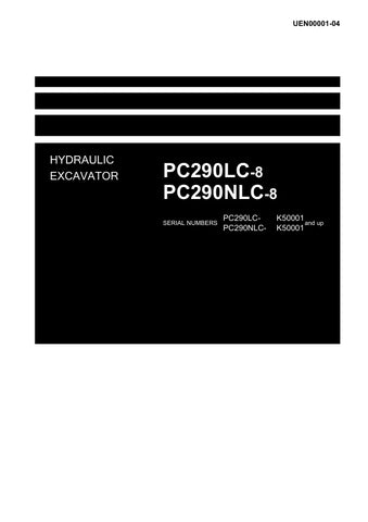 Unlock the full potential of your KOMATSU PC290LC-8 and PC290NLC-8 hydraulic excavators with the comprehensive shop manual (UEN00001-04) in PDF format. This essential resource provides detailed diagrams, maintenance tips, and troubleshooting guidance, ensuring you can keep your machinery running smoothly and efficiently. Perfect for both seasoned professionals and DIY enthusiasts, this manual is your go-to guide for maximizing performance and minimizing downtime. Invest in your equipment's longevity and enh