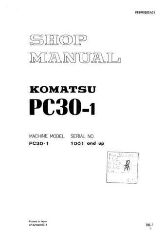 Unlock the full potential of your KOMATSU PC30-1 with the comprehensive SHOP MANUAL SEBM020SA01, available as a convenient PDF file. This essential resource provides detailed insights into maintenance, troubleshooting, and repair procedures, ensuring your equipment operates at peak performance. With easy navigation and clear illustrations, this manual is perfect for both seasoned professionals and DIY enthusiasts looking to enhance their knowledge and skills. Don't miss out on the opportunity to keep you