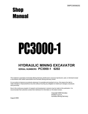  Unlock the full potential of your KOMATSU PC3000-1 6202 Hydraulic Mining Excavator with the comprehensive Shop Manual (SMPC30006202) in PDF format. This essential resource provides detailed insights into maintenance, troubleshooting, and operational guidelines, ensuring your excavator runs efficiently and effectively. With easy navigation and clear illustrations, this manual is designed for both seasoned professionals and newcomers, making it an invaluable tool for maximizing productivity and minimizing do