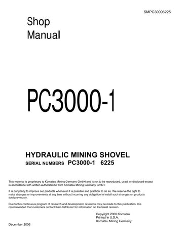 Unlock the full potential of your KOMATSU PC3000-1 with the comprehensive Shop Manual SMPC30006225, available in a convenient PDF format. This essential resource provides detailed insights into maintenance, troubleshooting, and repair procedures, ensuring your equipment operates at peak performance. With easy navigation and clear illustrations, this manual is designed for both seasoned professionals and newcomers alike, making it an invaluable addition to your toolkit. Don't miss the opportunity to enhance 