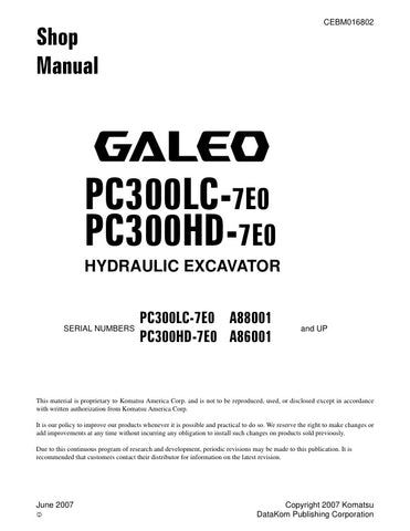 Unlock the full potential of your KOMATSU PC300LC-7E0 and PC300HD-7E0 hydraulic excavators with the comprehensive shop manual CEBM016802, available in a convenient PDF format. This essential resource provides detailed diagrams, maintenance tips, and troubleshooting guidance, ensuring you can keep your machinery running smoothly and efficiently. Perfect for both seasoned professionals and DIY enthusiasts, this manual is your go-to guide for maximizing performance and minimizing downtime. Invest in your equip