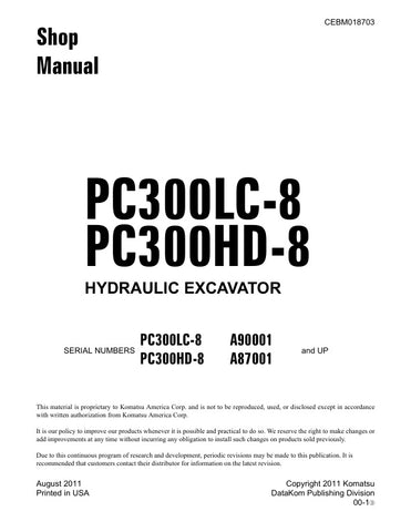 Unlock the full potential of your KOMATSU PC300LC-8 and PC300HD-8 hydraulic excavators with the comprehensive CEBM018703 shop manual in PDF format. This essential resource provides detailed schematics, maintenance guidelines, and troubleshooting tips, ensuring your machinery operates at peak performance. Perfect for both seasoned professionals and DIY enthusiasts, this manual is your go-to guide for efficient repairs and upkeep, saving you time and money while extending the life of your equipment. Don't mis
