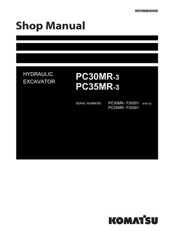 Unlock the full potential of your KOMATSU PC30MR-3 and PC35MR-3 hydraulic excavators with the comprehensive F30001 shop manual (WENBM00060) in PDF format. This essential resource provides detailed diagrams, maintenance tips, and troubleshooting guidance, ensuring you can keep your machinery running smoothly and efficiently. Perfect for both seasoned professionals and DIY enthusiasts, this manual is your go-to guide for maximizing performance and minimizing downtime. Don't miss out on the opportunity to enha