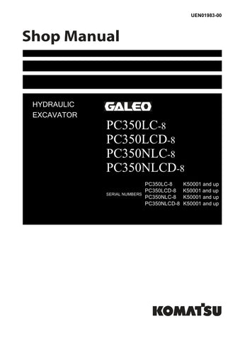 Discover the ultimate resource for maintaining your KOMATSU PC350LC-8, PC350LCD-8, PC350NLC-8, and PC350NLCD-8 hydraulic excavators with the comprehensive shop manual UEN01983-00. This PDF file is meticulously designed to provide you with detailed schematics, troubleshooting tips, and step-by-step repair instructions, ensuring that you can keep your machinery running smoothly and efficiently. With easy navigation and clear illustrations, this manual is an essential tool for both seasoned professionals and 