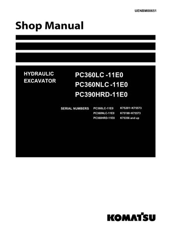 Unlock the full potential of your KOMATSU PC360LC-11E0, PC360NLC-11E0, and PC390HRD-11E0 hydraulic excavators with the comprehensive shop manual UENBM00651, available in a convenient PDF format. This essential resource provides detailed diagrams, maintenance tips, and troubleshooting guidance, ensuring you can keep your machinery running smoothly and efficiently. Perfect for both seasoned professionals and DIY enthusiasts, this manual is your go-to guide for maximizing performance and minimizing downtime. 