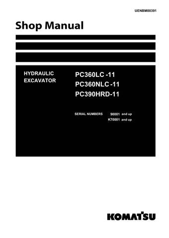 Unlock the full potential of your KOMATSU PC360LC-11, PC360NLC-11, and PC390HRD-11 hydraulic excavators with the comprehensive shop manual UENBM00391. This PDF file is an essential resource for operators and technicians, providing detailed diagrams, maintenance tips, and troubleshooting guidance to ensure optimal performance and longevity of your machinery. With easy navigation and clear instructions, this manual empowers you to tackle repairs and maintenance with confidence, saving you time and money on co
