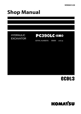 Unlock the full potential of your KOMATSU PC390LC-8M0 hydraulic excavator with the comprehensive SEN06613-08 shop manual, available in a convenient PDF format. This essential resource provides detailed diagrams, maintenance tips, and troubleshooting guidance, ensuring you can keep your equipment running smoothly and efficiently. Perfect for both seasoned professionals and DIY enthusiasts, this manual is your go-to guide for maximizing performance and minimizing downtime. Don't miss out on the opportunity to