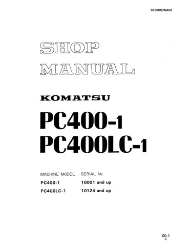 Unlock the full potential of your KOMATSU PC400-1 and PC400LC-1 excavators with the comprehensive SHOP MANUAL SEBM0208A03, available as a convenient PDF file. This essential resource provides detailed insights into maintenance, troubleshooting, and repair procedures, ensuring your machinery operates at peak performance. With easy navigation and clear illustrations, this manual is designed for both seasoned professionals and DIY enthusiasts, making it an invaluable addition to your equipment toolkit. Don't m