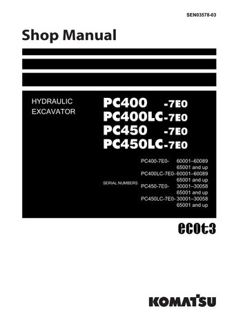  Unlock the full potential of your KOMATSU PC400-7E0, PC400LC-7E0, PC450-7E0, and PC450LC-7E0 hydraulic excavators with the comprehensive SHOP MANUAL SEN03578-03 in PDF format. This essential guide provides detailed schematics, maintenance tips, and troubleshooting advice, ensuring your machinery operates at peak performance. Perfect for both seasoned professionals and DIY enthusiasts, this manual is your go-to resource for efficient repairs and upkeep, ultimately saving you time and money on costly repairs