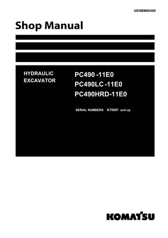Unlock the full potential of your KOMATSU PC490-11E0, PC490LC-11E0, and PC490HRD-11E0 hydraulic excavators with the comprehensive shop manual UENBM00500, available in a convenient PDF format. This essential resource provides detailed diagrams, maintenance tips, and troubleshooting guidance, ensuring you can keep your machinery running smoothly and efficiently. Perfect for both seasoned professionals and DIY enthusiasts, this manual is your go-to guide for maximizing performance and minimizing downtime. Don'