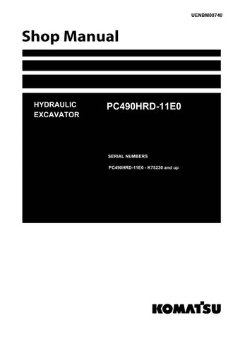 Unlock the full potential of your KOMATSU PC490HRD-11E0 hydraulic excavator with the comprehensive shop manual UENBM00740. This PDF file is an essential resource for operators and technicians, providing detailed insights into maintenance, troubleshooting, and repair procedures. With clear diagrams and step-by-step instructions, you can ensure optimal performance and longevity of your equipment, saving time and reducing costly downtime. Invest in this invaluable manual today and keep your excavator running s