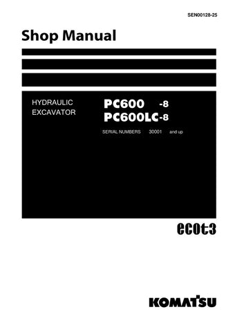 Unlock the full potential of your KOMATSU PC600-8 and PC600LC-8 hydraulic excavators with the comprehensive SHOP MANUAL SEN00128-25, available in a convenient PDF format. This essential guide provides detailed schematics, maintenance procedures, and troubleshooting tips, ensuring your machinery operates at peak performance. Perfect for both seasoned professionals and DIY enthusiasts, this manual is your go-to resource for efficient repairs and upkeep, ultimately saving you time and money. Don't miss out on 
