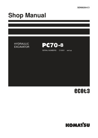 Unlock the full potential of your KOMATSU PC70-8 Hydraulic Excavator with the comprehensive SHOP MANUAL SEN06204-C1, designed specifically for models C10001 and up. This PDF file is an essential resource for operators and technicians alike, providing detailed diagrams, maintenance procedures, and troubleshooting tips to ensure optimal performance and longevity of your equipment. With easy navigation and clear instructions, this manual empowers you to tackle repairs and maintenance with confidence, saving yo
