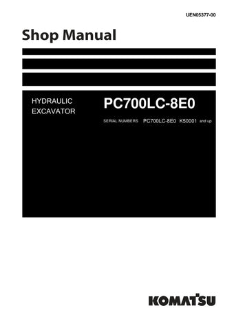  Unlock the full potential of your KOMATSU PC700LC-8E0 hydraulic excavator with the comprehensive shop manual UEN05377-00, available in a convenient PDF format. This essential resource provides detailed diagrams, maintenance procedures, and troubleshooting tips, ensuring you can keep your equipment running smoothly and efficiently. Perfect for both seasoned professionals and DIY enthusiasts, this manual is your go-to guide for maximizing performance and minimizing downtime. Don't miss out on the opportunity