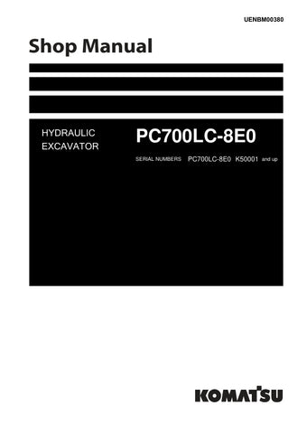 Unlock the full potential of your KOMATSU PC700LC-8E0 hydraulic excavator with the comprehensive shop manual UENBM00380. This PDF file is an essential resource for operators and technicians, providing detailed diagrams, maintenance procedures, and troubleshooting tips to ensure optimal performance and longevity of your equipment. With easy navigation and clear instructions, you can confidently tackle repairs and maintenance tasks, saving time and reducing downtime. Invest in this invaluable manual today and