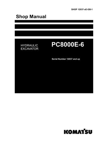  Unlock the full potential of your KOMATSU PC8000E-6 hydraulic excavator with the comprehensive shop manual (12037-XE-GB-1) in PDF format. This essential resource provides detailed schematics, maintenance guidelines, and troubleshooting tips, ensuring you can keep your equipment running smoothly and efficiently. Perfect for operators and technicians alike, this manual is designed to enhance your understanding of the machine, reduce downtime, and extend its lifespan. Invest in your excavator's performance to