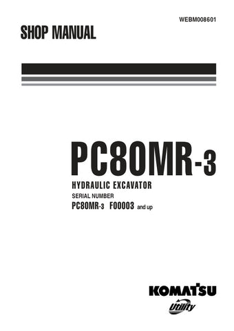  Unlock the full potential of your KOMATSU PC80MR-3 excavator with the comprehensive Hydraulic Excavator Shop Manual (WEBM008601). This PDF file is an essential resource for operators and technicians, providing detailed diagrams, maintenance procedures, and troubleshooting tips to ensure optimal performance and longevity of your machine. With easy navigation and clear instructions, you can confidently tackle repairs and maintenance tasks, saving time and reducing downtime. Invest in this manual today to enh
