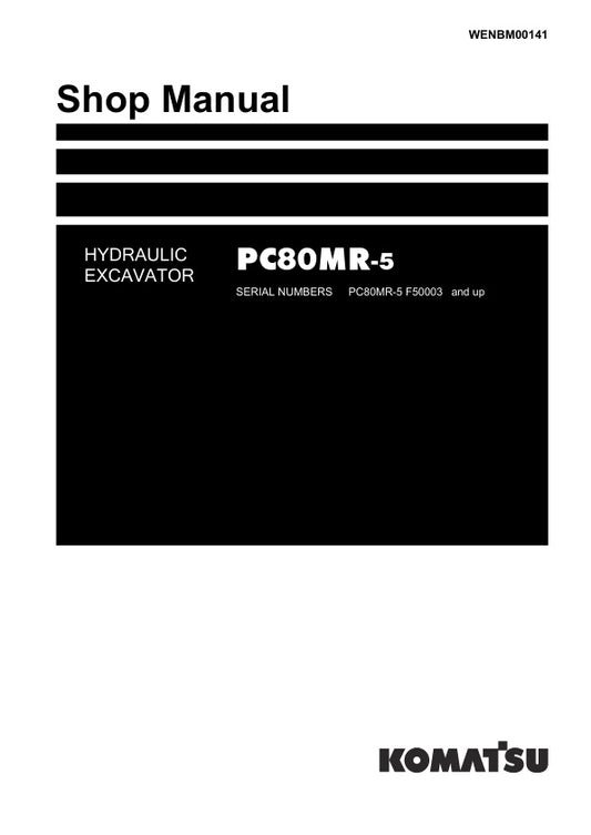 Unlock the full potential of your KOMATSU PC80MR-5 excavator with the comprehensive Hydraulic Excavator Shop Manual (WENBM00141). This PDF file is an essential resource for operators and technicians, providing detailed diagrams, maintenance procedures, and troubleshooting tips to ensure optimal performance and longevity of your machinery. With easy navigation and clear instructions, you can confidently tackle repairs and maintenance tasks, saving time and reducing downtime. Invest in this manual today to en