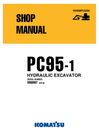 Unlock the full potential of your KOMATSU PC95-1 Hydraulic Excavator with the comprehensive Shop Manual WEBMPC9500, available in a convenient PDF format. This essential guide provides detailed schematics, maintenance tips, and troubleshooting advice, ensuring you can keep your excavator running smoothly and efficiently. Perfect for both seasoned professionals and DIY enthusiasts, this manual is your go-to resource for maximizing performance and minimizing downtime. Don't miss out on the opportunity to enhan