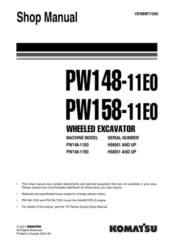  Unlock the full potential of your KOMATSU PW148-11E0 and PW158-11E0 Wheel Excavators with the comprehensive VENBM71000 Shop Manual in PDF format. This essential resource provides detailed schematics, maintenance guidelines, and troubleshooting tips, ensuring you can keep your equipment running smoothly and efficiently. Perfect for both seasoned professionals and DIY enthusiasts, this manual is your go-to guide for maximizing performance and minimizing downtime. Invest in your machinery's longevity and reli