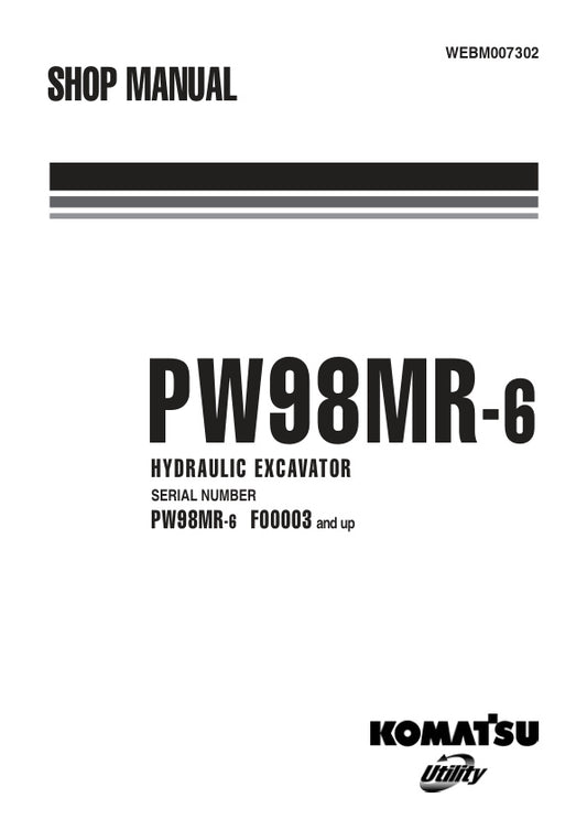 Unlock the full potential of your KOMATSU PW98MR-6 excavator with the comprehensive Hydraulic Excavator Service Manual (WEBM007302). This PDF file is an essential resource for operators and technicians, providing detailed insights into maintenance, troubleshooting, and repair procedures. With clear diagrams and step-by-step instructions, you can ensure optimal performance and longevity of your equipment. Invest in this manual today to enhance your operational efficiency and reduce downtime.