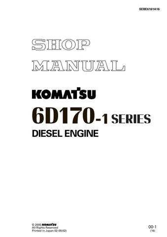 Unlock the full potential of your KOMATSU S6D170-1, SA6D170-A-1, and 6D170-1 series diesel engines with the comprehensive SEBE6161A16 shop manual in PDF format. This essential resource provides detailed diagrams, troubleshooting tips, and maintenance procedures, ensuring you have everything you need to keep your engine running smoothly and efficiently. Perfect for both professionals and DIY enthusiasts, this manual is your go-to guide for maximizing performance and longevity. Don't miss out on the opportuni