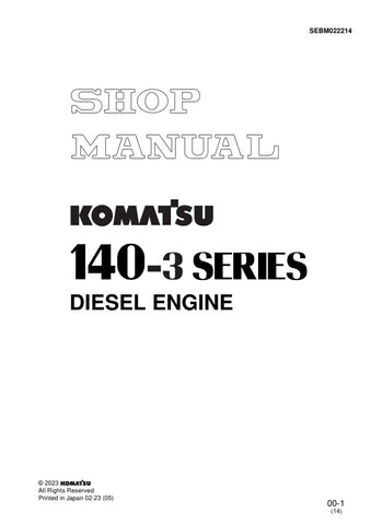 Unlock the full potential of your Komatsu machinery with the comprehensive SA6D140E-3, SAA6D140E-3, and SDA6D140E-3 Series Shop Manual (SEBM022214) in PDF format. This essential resource provides detailed insights into maintenance, troubleshooting, and repair procedures, ensuring your equipment operates at peak performance. With easy navigation and clear illustrations, this manual is designed for both seasoned professionals and DIY enthusiasts, making it an invaluable addition to your toolkit. Don't miss ou