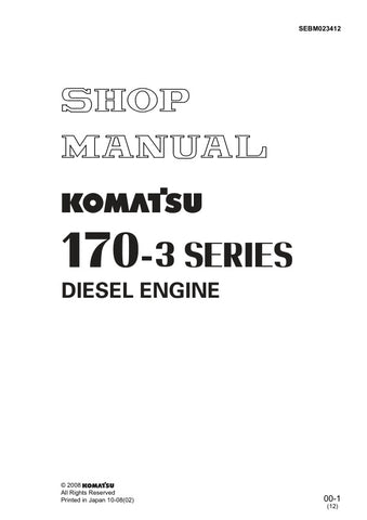 Unlock the full potential of your Komatsu machinery with the comprehensive 170-3 Series Shop Manual (SEBM023412) in PDF format. This essential guide covers the SA6D170E-3, SAA6D170E-3, SAA6D170E2-3, SAA6D170E-P910, and SAA6D170E-P970 models, providing detailed insights into maintenance, troubleshooting, and repair procedures. With easy navigation and clear illustrations, this manual is designed to enhance your operational efficiency and ensure your equipment runs smoothly. Invest in this invaluable resource
