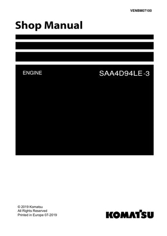 Unlock the full potential of your KOMATSU machinery with the SAA4D94LE-3 Engine Shop Manual (VENBM07100) in PDF format. This comprehensive guide provides detailed insights into engine specifications, maintenance procedures, and troubleshooting techniques, ensuring you can keep your equipment running smoothly and efficiently. With easy navigation and clear illustrations, this manual is an essential resource for both seasoned professionals and DIY enthusiasts looking to enhance their understanding and perform