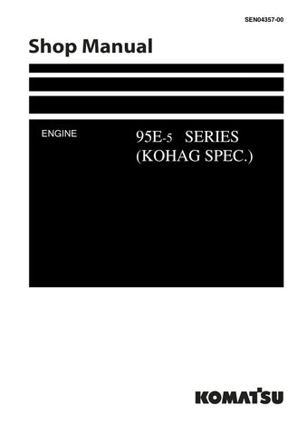 Unlock the full potential of your KOMATSU machinery with the SAA4D95LE-5, 95E-5 Series Shop Manual (KOHAG Spec.) SEN04357-00 in PDF format. This comprehensive manual provides detailed insights into maintenance, troubleshooting, and repair procedures, ensuring your equipment operates at peak performance. With easy navigation and clear illustrations, you can quickly find the information you need to keep your machinery running smoothly. Invest in this essential resource today and enhance the longevity and effi