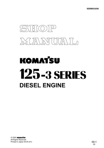 Unlock the full potential of your KOMATSU SAA6D125E-3, 125-3 Series Diesel Engine with the comprehensive Shop Manual SEBM024208, available in a convenient PDF format. This essential guide provides detailed insights into maintenance, troubleshooting, and repair procedures, ensuring your engine operates at peak performance. With easy navigation and clear illustrations, this manual is an invaluable resource for both professionals and DIY enthusiasts, helping you save time and reduce costly repairs. Invest in y