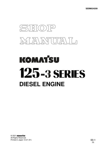 Unlock the full potential of your KOMATSU SAA6D125E-3 and SA6D125E-3 diesel engines with the comprehensive 125-3 Series Diesel Engine Shop Manual (SEBM024209) in PDF format. This essential resource provides detailed insights into maintenance, troubleshooting, and repair procedures, ensuring your engine operates at peak performance. With easy navigation and clear illustrations, this manual is designed for both seasoned professionals and DIY enthusiasts, making it an invaluable addition to your technical lib