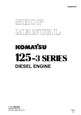 Unlock the full potential of your KOMATSU SAA6D125E-3 diesel engine with the comprehensive SEBM024207 shop manual in PDF format. This essential resource provides detailed insights into maintenance, troubleshooting, and repair procedures, ensuring your engine operates at peak performance. With clear diagrams and step-by-step instructions, you'll save time and reduce downtime, making it an invaluable tool for both professionals and DIY enthusiasts. Invest in your engine's longevity and efficiency today!