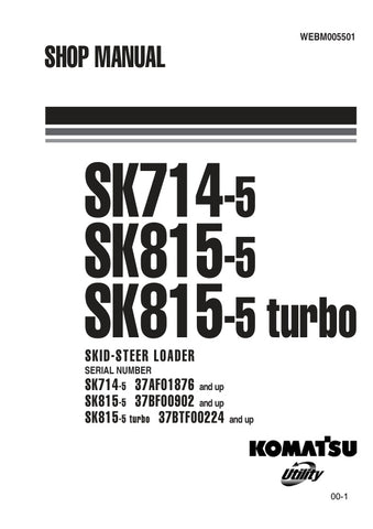 Unlock the full potential of your KOMATSU SK714-5 and SK815-5 skid-steer loaders with the comprehensive WEBM005501 shop manual in PDF format. This essential resource provides detailed maintenance guidelines, troubleshooting tips, and step-by-step repair instructions, ensuring your equipment operates at peak performance. With easy navigation and clear illustrations, this manual is designed for both seasoned professionals and DIY enthusiasts, making it an invaluable addition to your toolkit. Don't miss out on