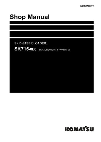 Unlock the full potential of your KOMATSU SK715-8E0 Skid-Steer Loader with the comprehensive shop manual (WENBM00390) in PDF format. This essential resource provides detailed maintenance guidelines, troubleshooting tips, and repair procedures tailored specifically for models F10002 and up. With easy navigation and clear illustrations, you can ensure your equipment operates at peak performance, saving you time and money on repairs. Invest in this manual today to enhance your operational efficiency and extend