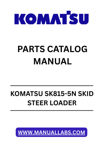 Discover the ultimate resource for maintaining your KOMATSU SK815-5N Skid Steer Loader with our comprehensive Parts Catalog Manual. This PDF file is designed specifically for models with serial number A30001 and above, ensuring you have the most accurate and up-to-date information at your fingertips.