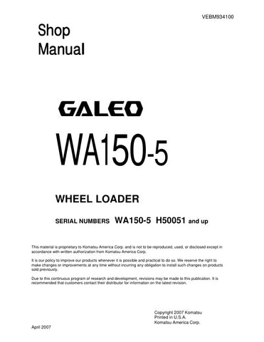 Unlock the full potential of your KOMATSU WA150-5 Wheel Loader with the comprehensive Shop Manual (VEBM934100) in PDF format. This essential resource provides detailed maintenance and repair instructions, ensuring your equipment operates at peak performance. With easy navigation and clear diagrams, you can quickly troubleshoot issues and perform routine services, saving you time and money. Perfect for both seasoned professionals and DIY enthusiasts, this manual is your go-to guide for keeping your wheel loa