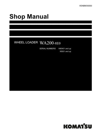 Unlock the full potential of your KOMATSU WA200-8E0 Wheel Loader with the comprehensive VENBM35000 Shop Manual, designed specifically for models H80401 and UP 95001 and UP. This PDF file is an essential resource for operators and technicians, providing detailed diagrams, maintenance procedures, and troubleshooting tips to ensure optimal performance and longevity of your equipment. With easy navigation and clear instructions, this manual empowers you to tackle repairs and maintenance with confidence, saving 