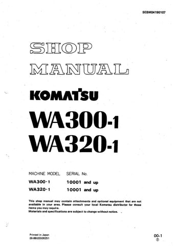 Unlock the full potential of your KOMATSU WA300-1 and WA320-1 with the comprehensive Shop Manual SEBM04190107, available in a convenient PDF format. This essential resource provides detailed insights into maintenance, troubleshooting, and repair procedures, ensuring your equipment operates at peak performance. With easy navigation and clear illustrations, this manual is designed for both seasoned professionals and DIY enthusiasts, making it an invaluable addition to your toolkit. Don't miss the opportunity 