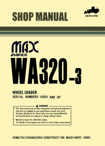 Enhance your maintenance and repair capabilities with the KOMATSU WA320-3 Wheel Loader Shop Manual (SMEW3200M0) in PDF format. This comprehensive guide is specifically designed for models 15001 and up, providing detailed insights into the machine's operation, troubleshooting, and repair procedures. With easy navigation and clear illustrations, this manual ensures you have all the essential information at your fingertips, empowering you to keep your equipment running smoothly and efficiently. Invest in this 