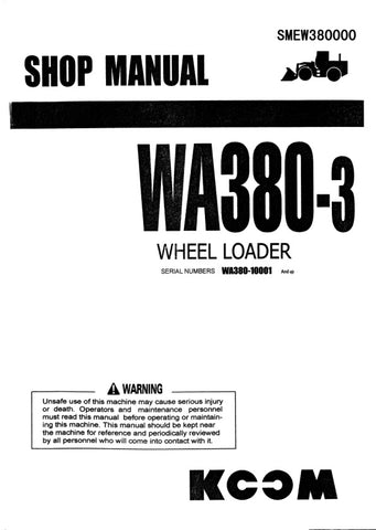 Unlock the full potential of your KOMATSU WA380-3 Wheel Loader with the comprehensive Shop Manual (SMEW380000) in PDF format. This essential resource provides detailed insights into maintenance, troubleshooting, and repair procedures, ensuring your equipment operates at peak performance. With easy navigation and clear illustrations, this manual is designed for both seasoned professionals and DIY enthusiasts, making it an invaluable addition to your toolkit. Don't miss the opportunity to enhance your operati