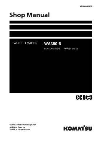 Unlock the full potential of your KOMATSU WA380-6 Wheel Loader with the comprehensive Shop Manual (VEBM440102) in PDF format. This essential resource provides detailed maintenance and repair instructions, ensuring your equipment operates at peak performance. With easy navigation and clear diagrams, you can quickly troubleshoot issues and perform routine services, saving you time and money. Perfect for both seasoned professionals and DIY enthusiasts, this manual is your go-to guide for keeping your loader in