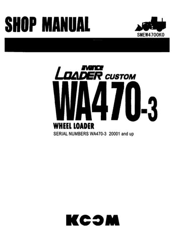 Enhance your maintenance and repair capabilities with the KOMATSU WA470-3 Wheel Loader Shop Manual (SMEW4700K0). This comprehensive PDF file is designed for models 20001 and up, providing detailed insights into the machine's operation, troubleshooting, and repair procedures. With clear illustrations and step-by-step instructions, this manual is an essential resource for technicians and operators alike, ensuring optimal performance and longevity of your equipment. Invest in this invaluable tool to streamline
