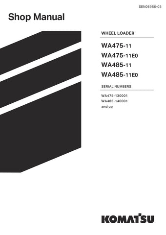  Unlock the full potential of your Komatsu WA475-11, WA475-11E, WA485-11, and WA485-11E0 with the comprehensive SHOP MANUAL SEN06986-03 in PDF format. This essential guide provides detailed insights into maintenance, troubleshooting, and repair procedures, ensuring your machinery operates at peak performance. With easy navigation and clear illustrations, this manual is designed for both seasoned professionals and DIY enthusiasts, making it an invaluable resource for keeping your equipment in top shape. Don'