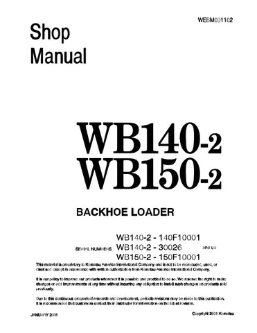 Unlock the full potential of your KOMATSU WB140-2 and WB150-2 backhoe loaders with the comprehensive SHOP MANUAL WEBM001102, available in a convenient PDF format. This essential guide provides detailed schematics, maintenance tips, and troubleshooting advice, ensuring your equipment operates at peak performance. Perfect for both seasoned professionals and DIY enthusiasts, this manual is your go-to resource for efficient repairs and upkeep, saving you time and money while extending the life of your machinery