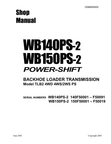 Unlock the full potential of your KOMATSU WB140PS-2 and WB150PS-2 with the comprehensive Power-Shift Transmission TLB2 Shop Manual (CEBM009200) in PDF format. This essential guide provides detailed insights into the 4WD and 4WS/2WS systems, ensuring you have the knowledge to maintain and troubleshoot your equipment effectively. With clear instructions and expert tips, this manual is a must-have for operators and technicians looking to enhance performance and longevity. Don't miss out on the opportunity to 