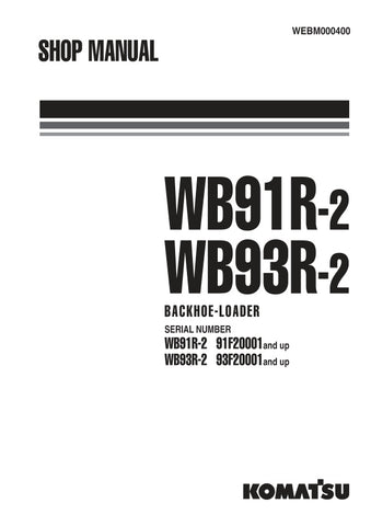 Unlock the full potential of your KOMATSU WB91R-2 and WB93R-2 backhoe-loaders with the comprehensive SHOP MANUAL (WEBM000400) in PDF format. This essential guide, designed for models 91F20001 & UP and 93F20001 & UP, provides detailed insights into maintenance, troubleshooting, and repair procedures, ensuring your equipment operates at peak performance. With easy navigation and clear illustrations, this manual is an invaluable resource for both professionals and DIY enthusiasts, helping you save time and mon