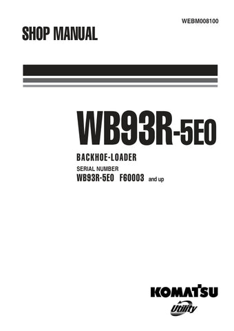 Unlock the full potential of your KOMATSU WB93R-5E0 Backhoe Loader with the comprehensive Shop Manual (WEBM008100) in PDF format. This essential resource provides detailed insights into maintenance, troubleshooting, and repair procedures, ensuring your equipment operates at peak performance. With easy navigation and clear illustrations, this manual is designed for both seasoned professionals and DIY enthusiasts, making it an invaluable addition to your toolkit. Don't miss the opportunity to enhance your ope